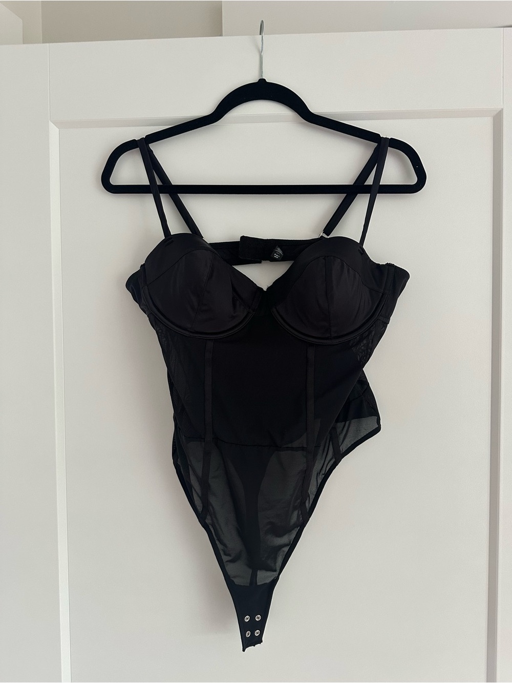 Dynamite Black Mesh Underwire Bodysuit